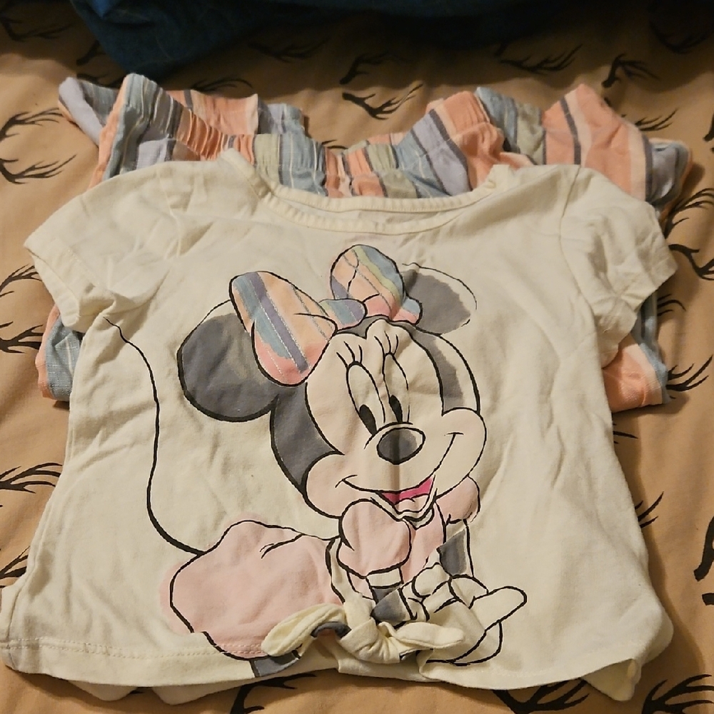 Disney Minnie Mouse Kids Tee - Cream with Pastel Highlights